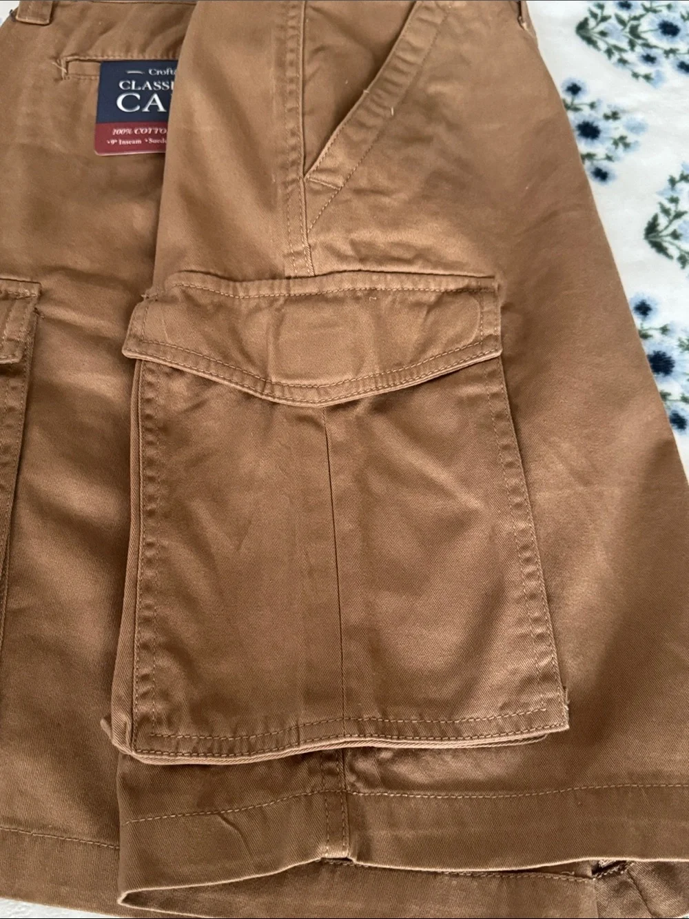 croft & barrow Men's Classic Twill Cargo Shorts - Brown size 32